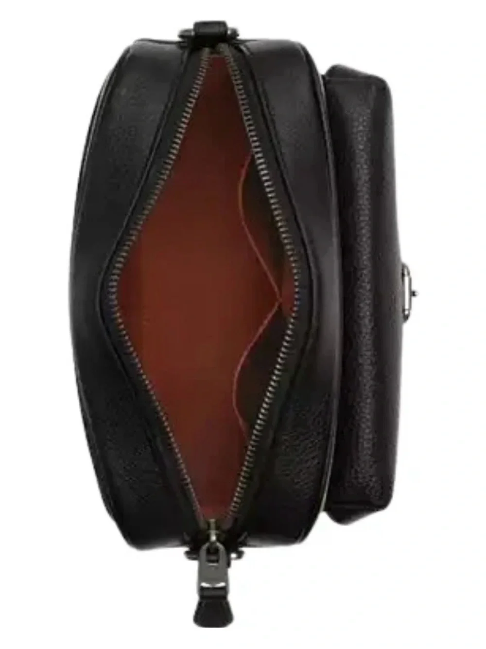 Coach Tan Signature Canvas Belt Bag with Black Leather Trim